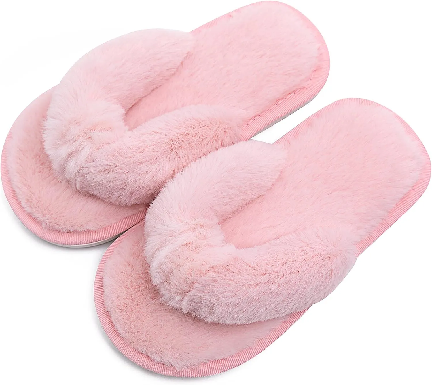 Kids Flip Flop Slippers Soft Plush Fuzzy House Home Thong Slippers for Boys and Girls Open Toe Indoor Outdoor Warm Comfy Slip On