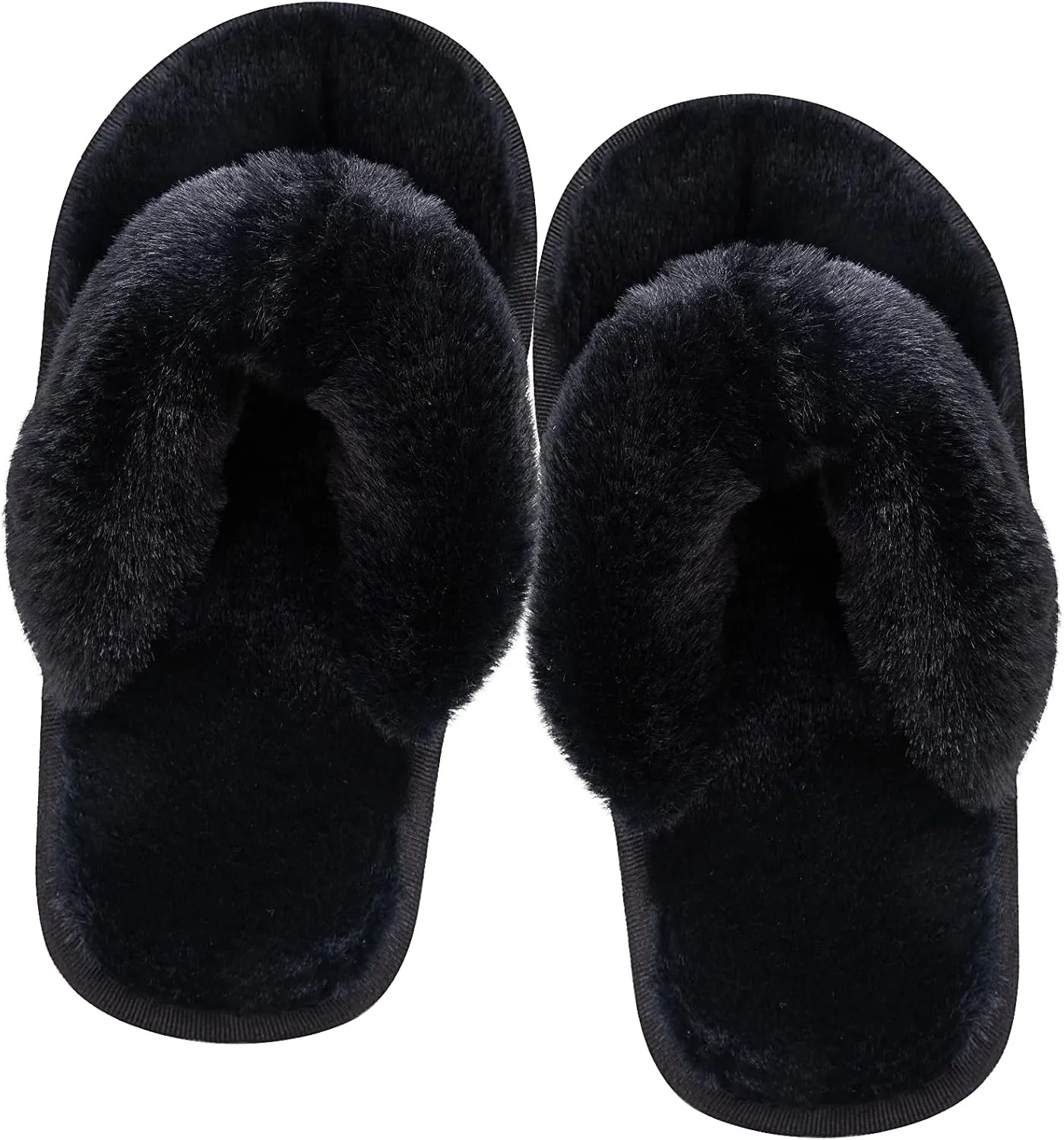 Kids Flip Flop Slippers Soft Plush Fuzzy House Home Thong Slippers for Boys and Girls Open Toe Indoor Outdoor Warm Comfy Slip On