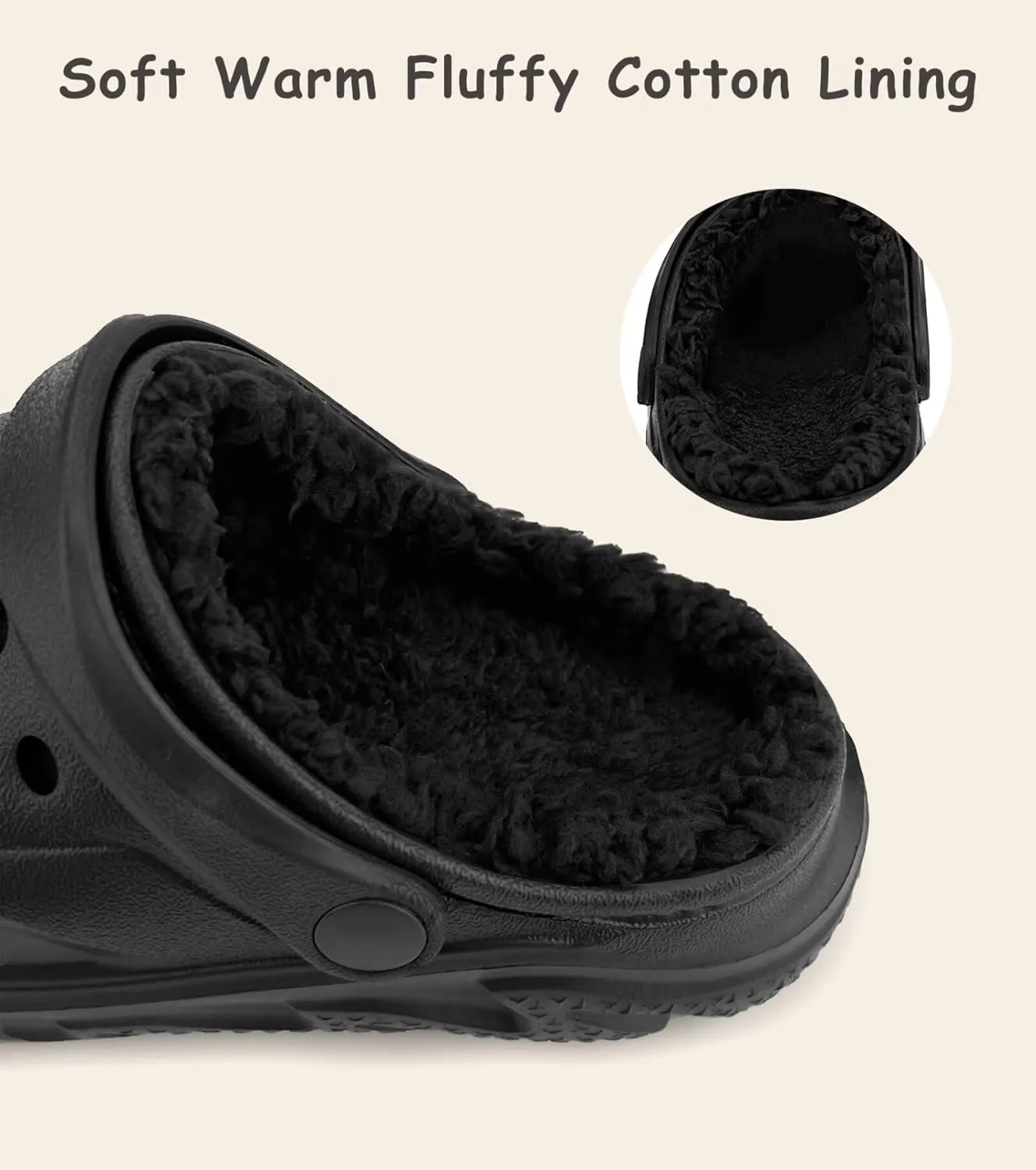 Kids Fur Lined Clog Slip On Winter Slipper for Boys Girls