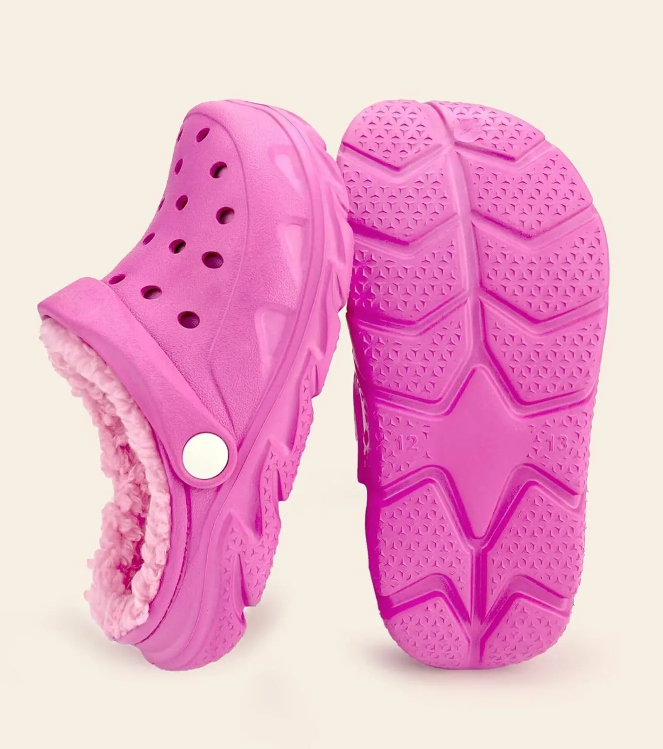 Kids Fur Lined Clog Slip On Winter Slipper for Boys Girls
