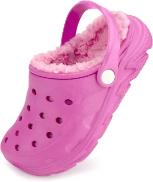 Kids Fur Lined Clog Slip On Winter Slipper for Boys Girls