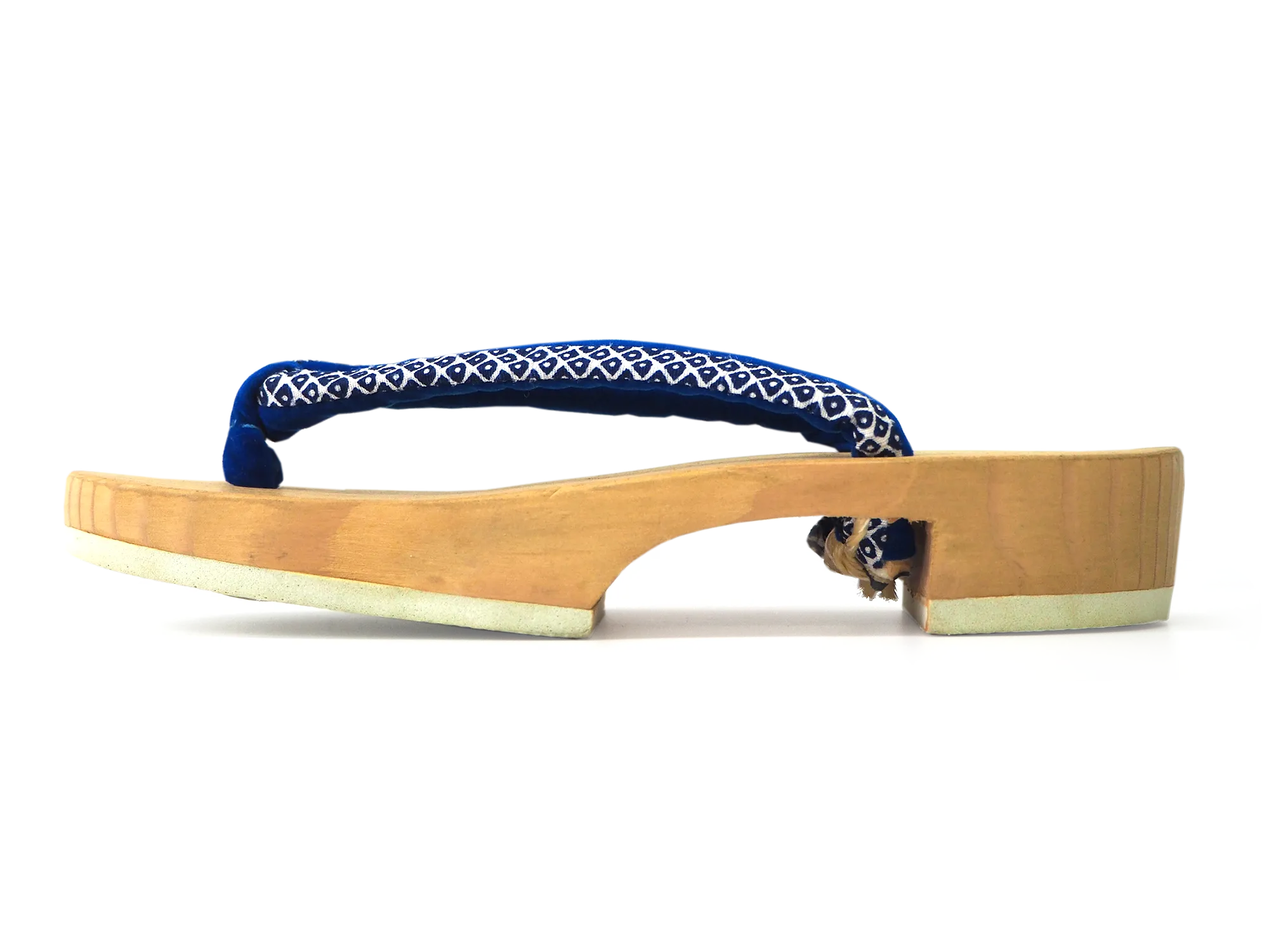 Kids Japanese Kimono Yukata Wooden Geta Sandals, 19.5, 21cm Beige Blue