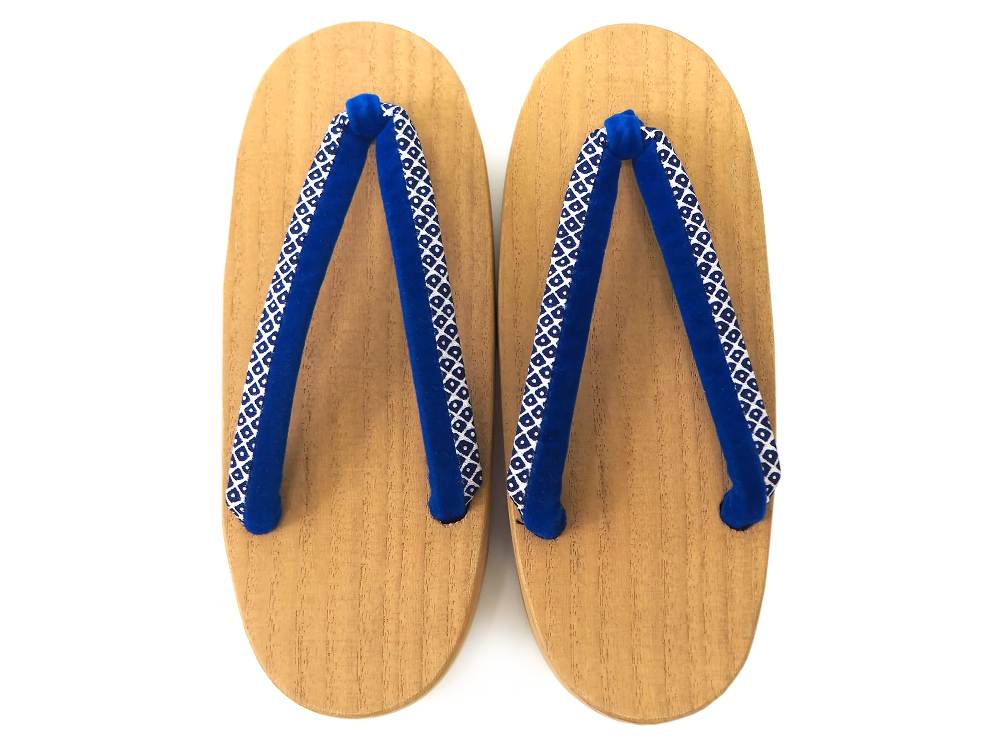 Kids Japanese Kimono Yukata Wooden Geta Sandals, 19.5, 21cm Beige Blue