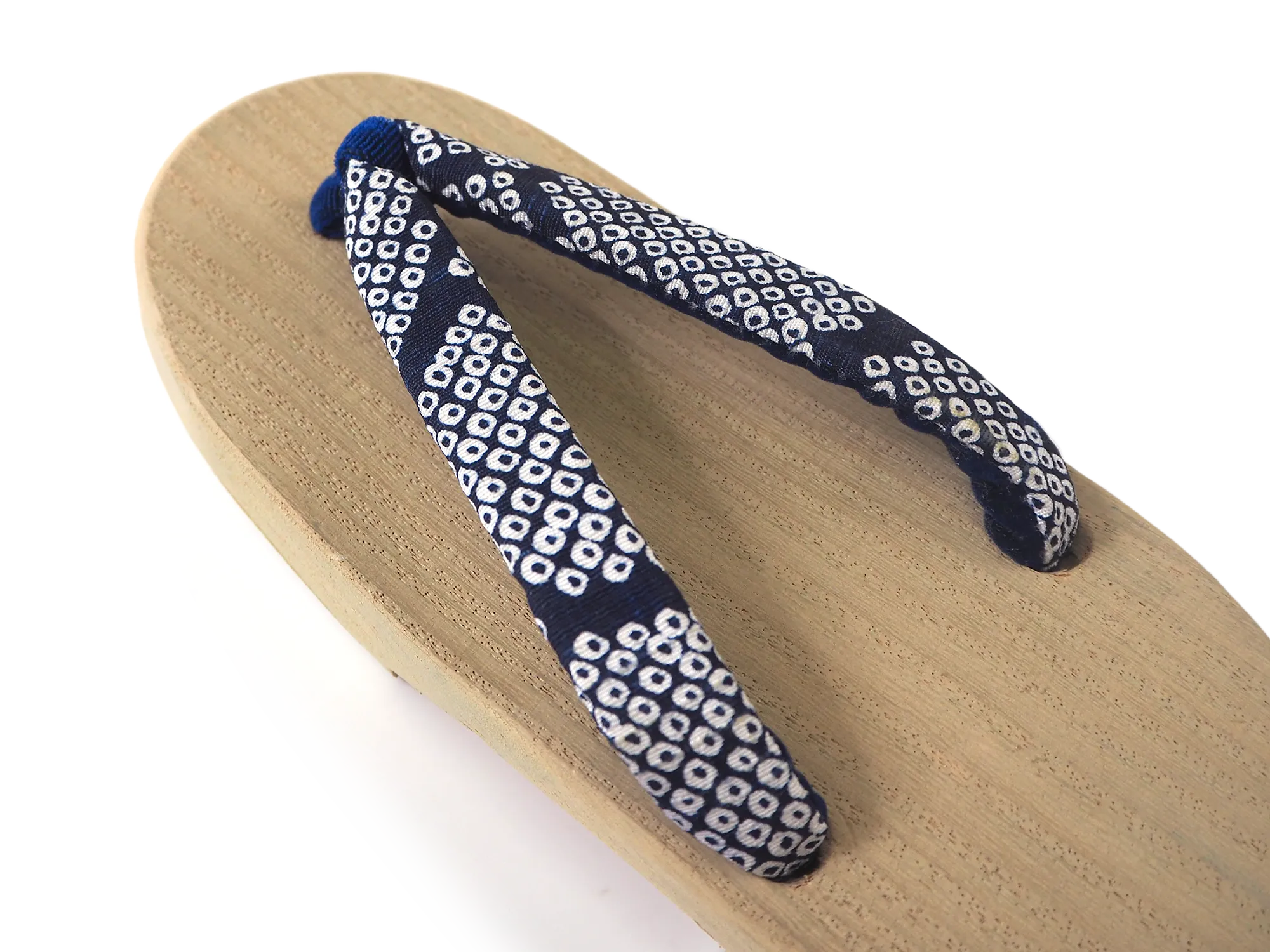Kids Japanese Kimono Yukata Wooden Geta Sandals, 6.5"/16.5cm Ivory Blue