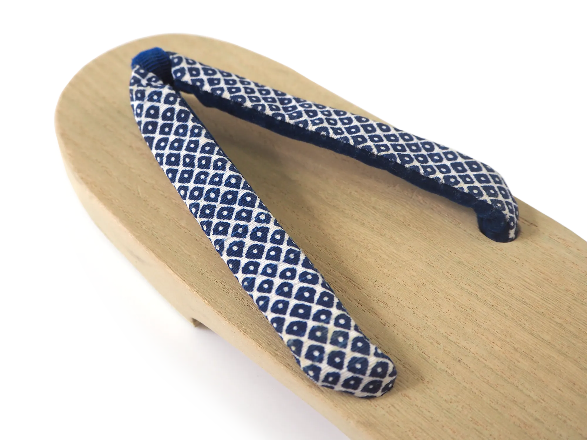 Kids Japanese Kimono Yukata Wooden Geta Sandals, 6.5"/16.5cm Ivory Blue