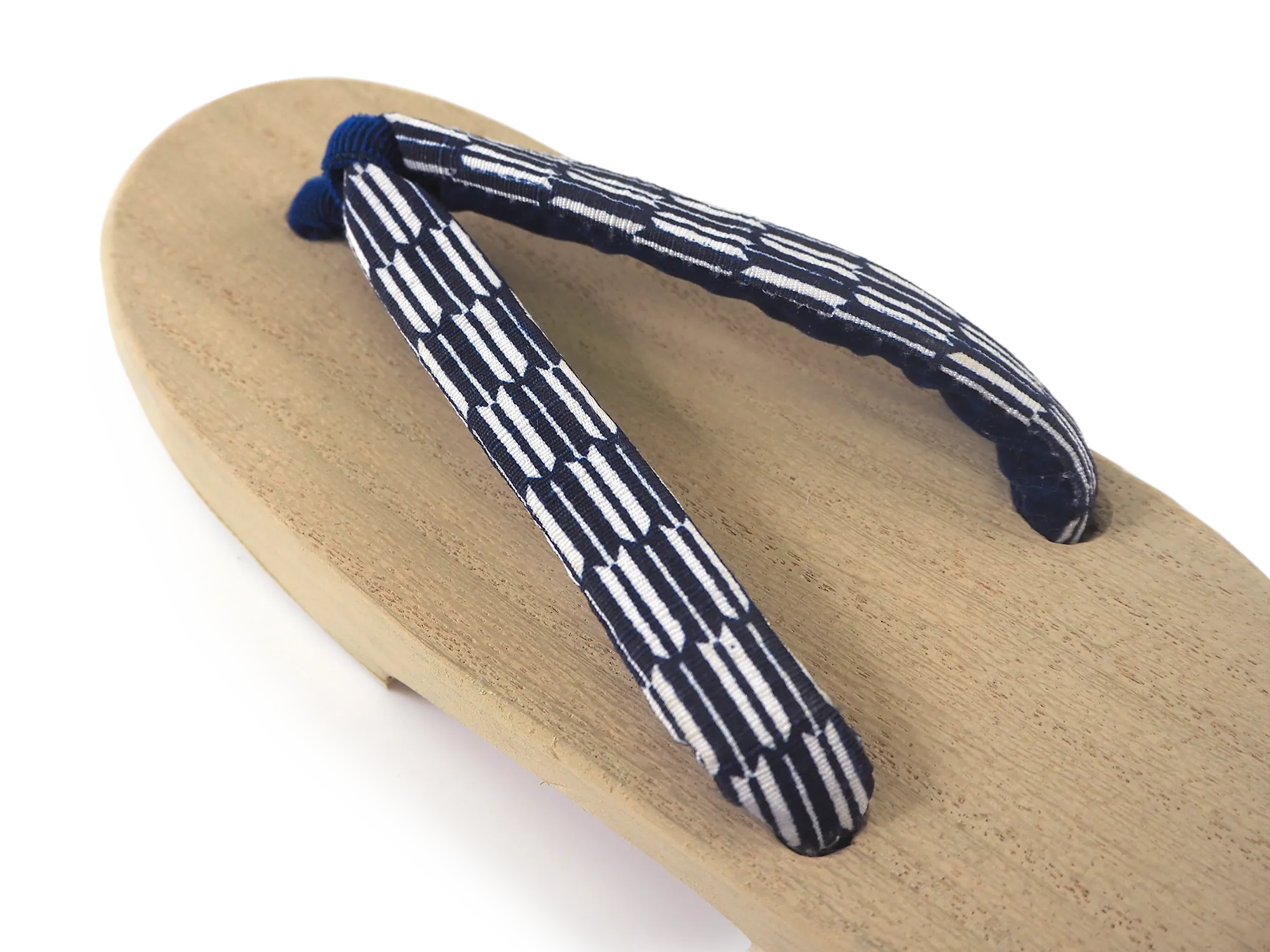 Kids Japanese Kimono Yukata Wooden Geta Sandals, 6.5"/16.5cm Ivory Blue