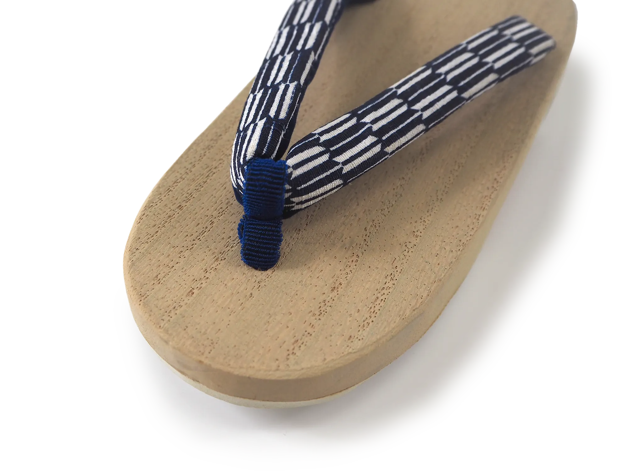 Kids Japanese Kimono Yukata Wooden Geta Sandals, 6.5"/16.5cm Ivory Blue