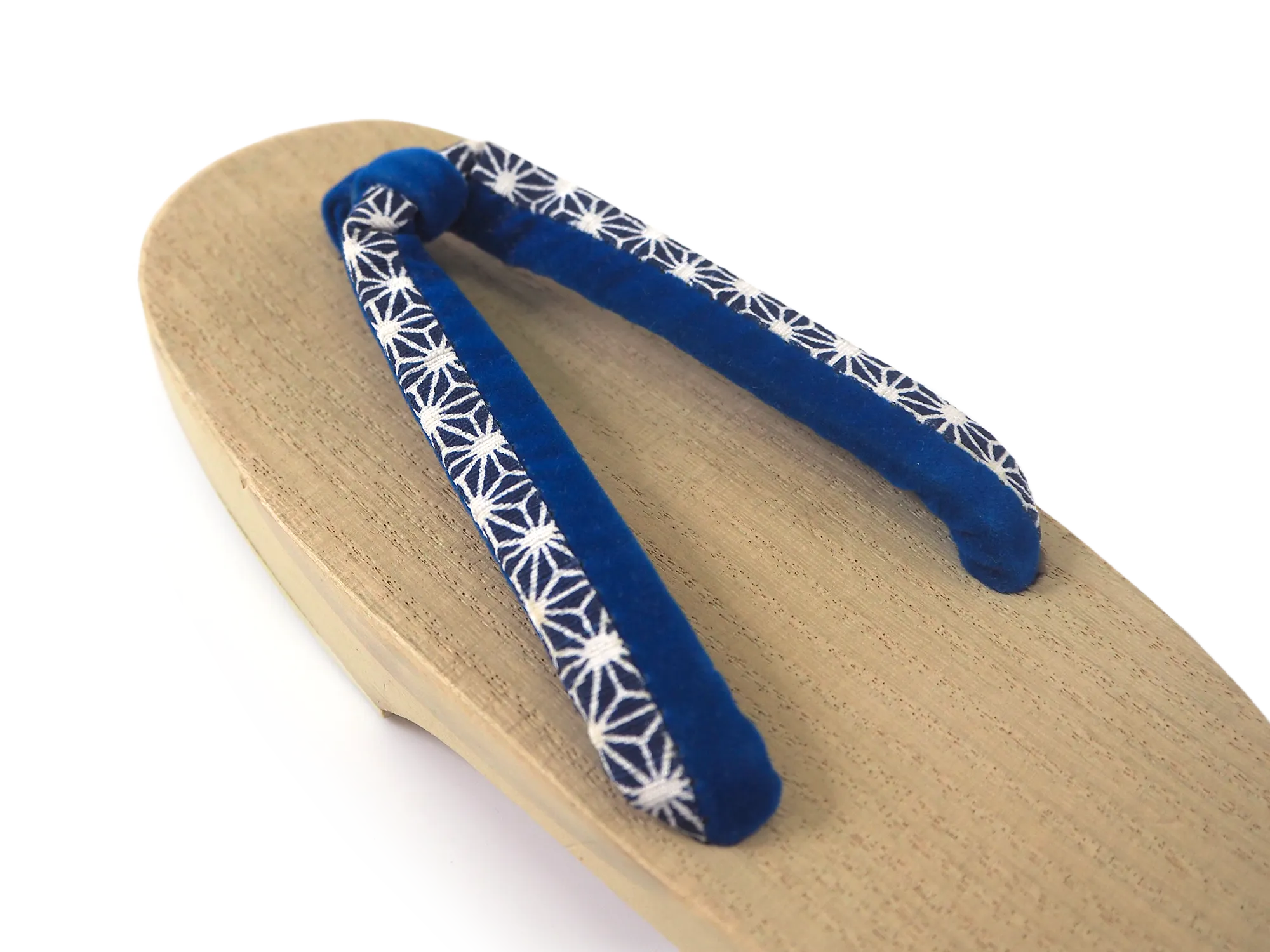 Kids Japanese Kimono Yukata Wooden Geta Sandals, 6.5"/16.5cm Ivory Blue