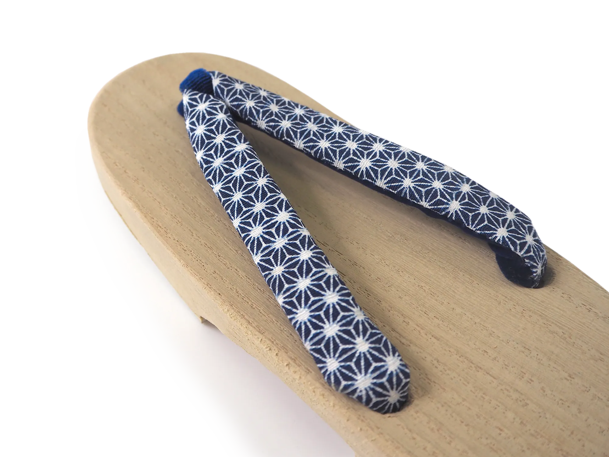 Kids Japanese Kimono Yukata Wooden Geta Sandals, 6.5"/16.5cm Ivory Blue