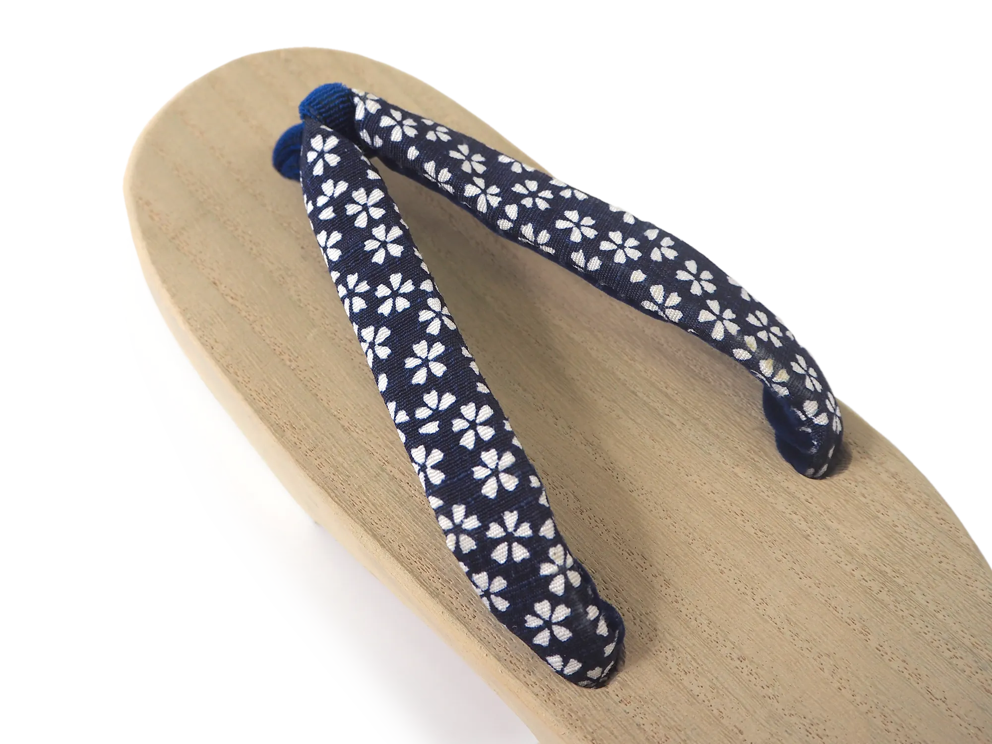 Kids Japanese Kimono Yukata Wooden Geta Sandals, 6.5"/16.5cm Ivory Blue