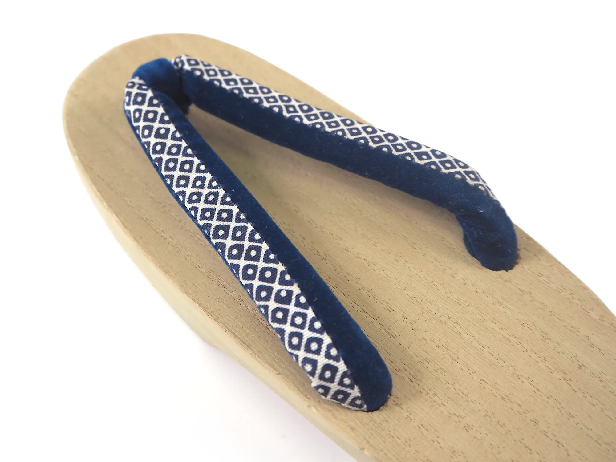 Kids Japanese Kimono Yukata Wooden Geta Sandals, 6.5"/16.5cm Ivory Blue