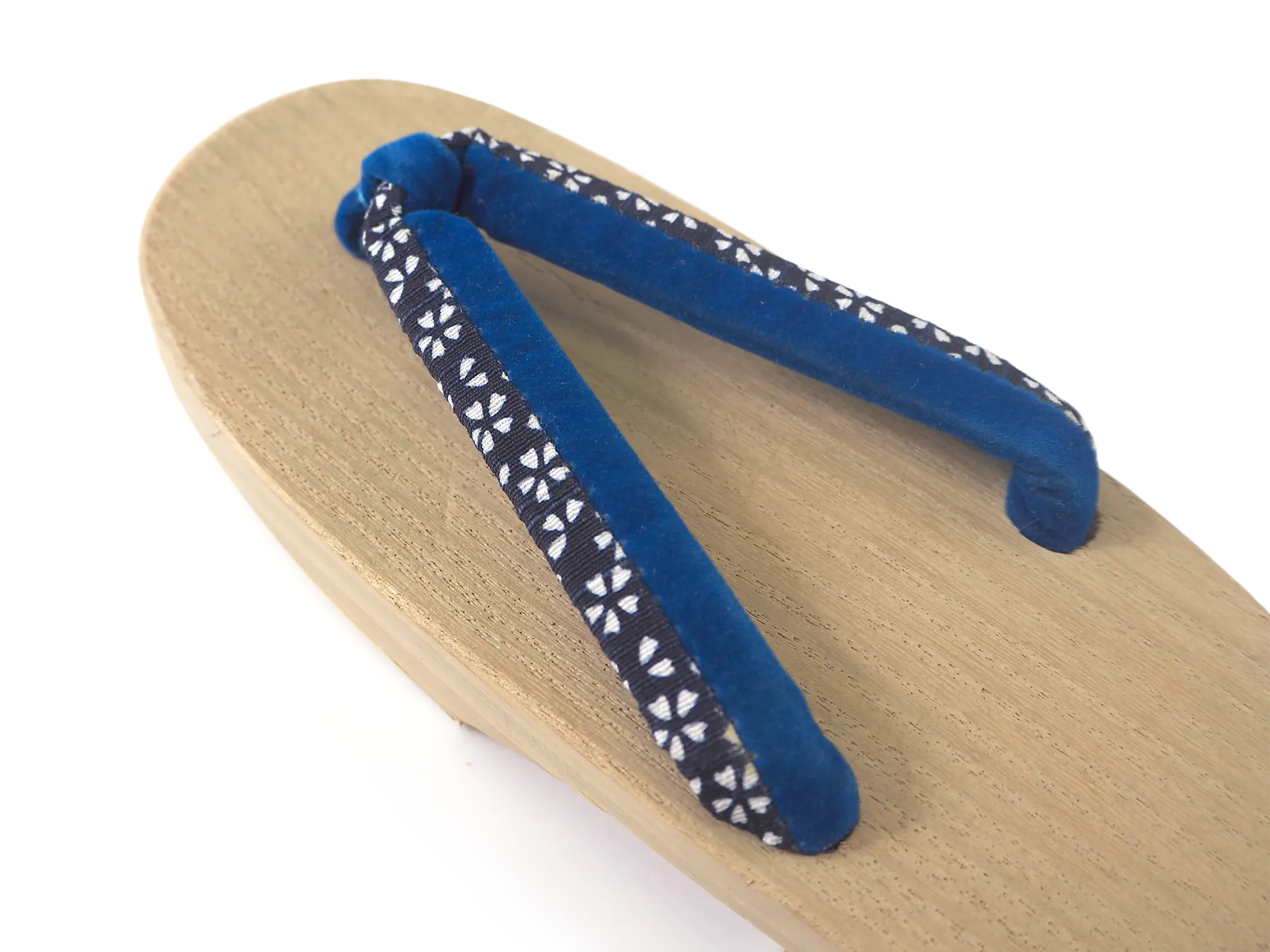 Kids Japanese Kimono Yukata Wooden Geta Sandals, 6.5"/16.5cm Ivory Blue