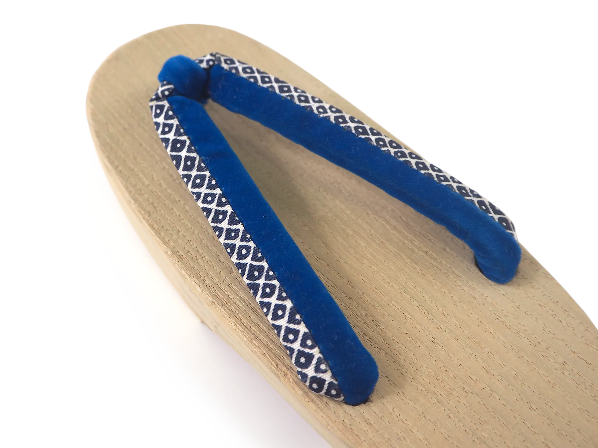 Kids Japanese Kimono Yukata Wooden Geta Sandals, 6.5"/16.5cm Ivory Blue