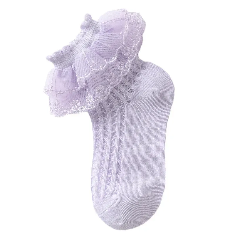 Kids Lace Thin White Mesh Breathable Socks