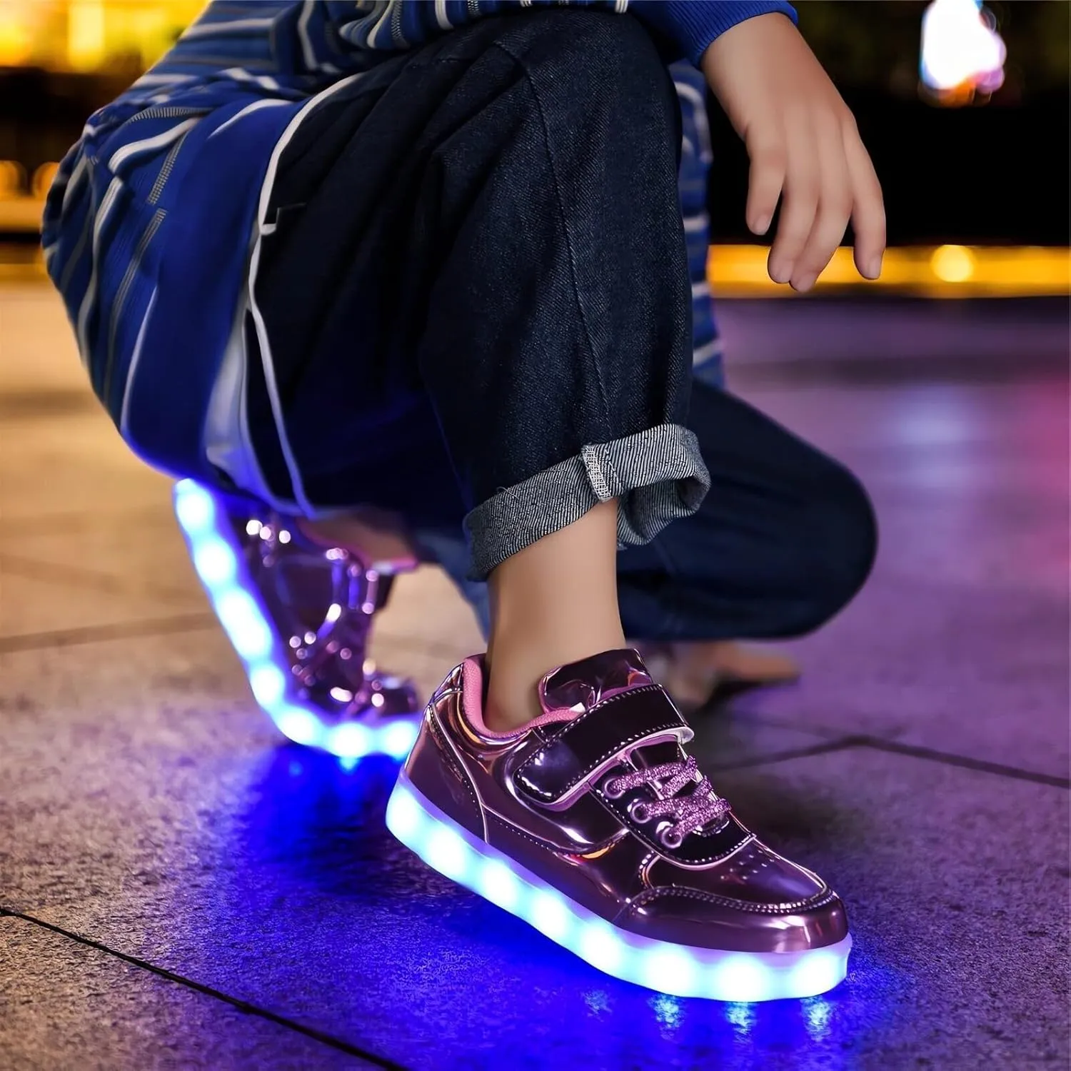 Kids LED Light up Shoes Sneakers Flashing Trainers USB Rechargeable Glowing Luminous for Boys Girls Toddler Child