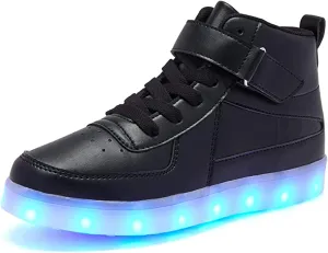 Kids Light Up Shoes with USB Charging Flashing LED Sneakers High Top Luminous Dancing Shoe for Boys and Girls Child Unisex