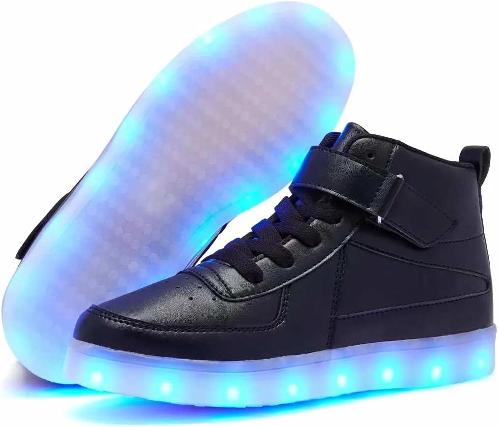 Kids Light Up Shoes with USB Charging Flashing LED Sneakers High Top Luminous Dancing Shoe for Boys and Girls Child Unisex