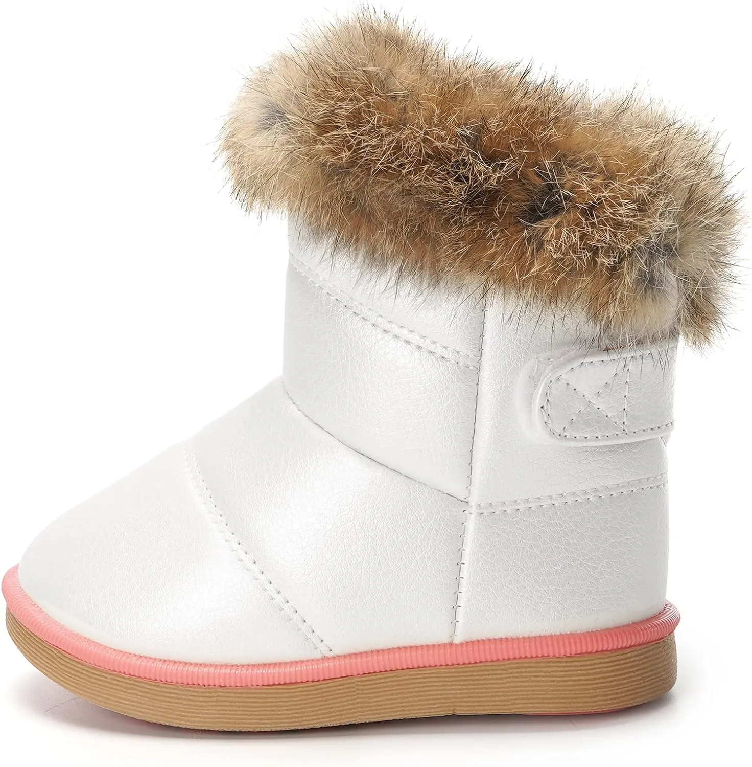 KVbabby Toddler boots Kids Snow Boots Girl's Warm Winter Boots Waterproof Boot PU Leather Non-slip