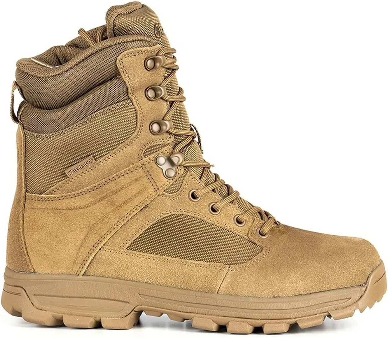 LAPG Men’s Sector 8” Waterproof Side-Zip Duty Boots, Breathable & Comfortable Tactical Hiking Combat Boots for Men, Coyote