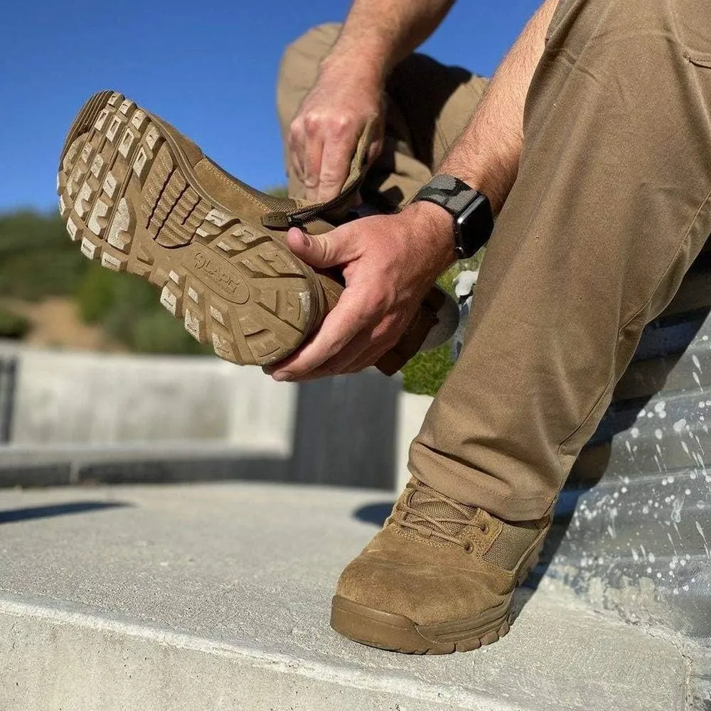 LAPG Men’s Sector 8” Waterproof Side-Zip Duty Boots, Breathable & Comfortable Tactical Hiking Combat Boots for Men, Coyote