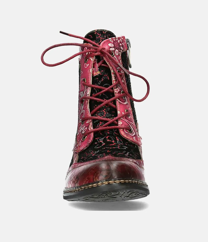 Laura Vita Pretty Pink/Red Ankle Boots