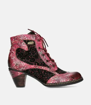 Laura Vita Pretty Pink/Red Ankle Boots