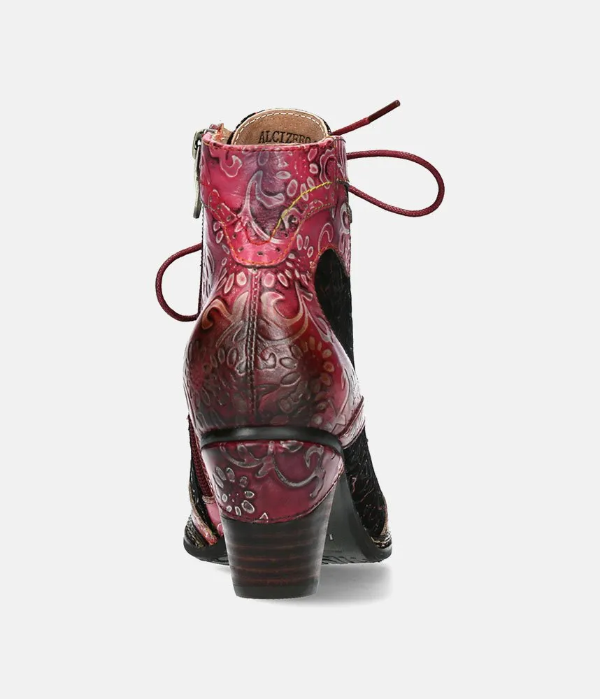 Laura Vita Pretty Pink/Red Ankle Boots