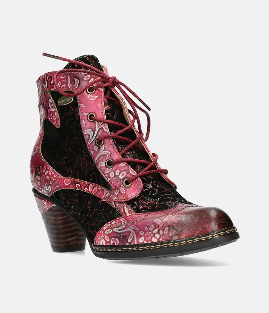 Laura Vita Pretty Pink/Red Ankle Boots