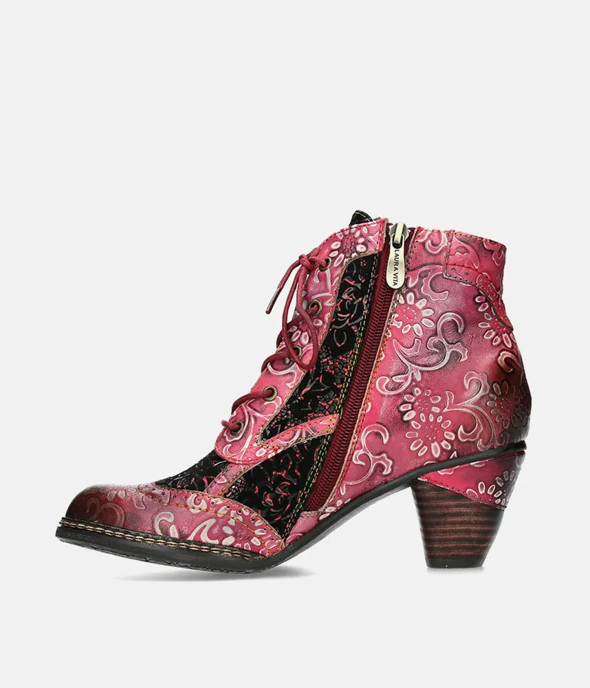 Laura Vita Pretty Pink/Red Ankle Boots