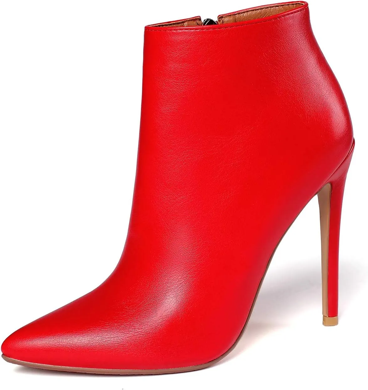 LEHOOR Women Stilettos Booties Pointed Closed Toe Side Zipper 5 Inch High Heel Ankle Boots Patent Leather Concise Elegant Office Shoes