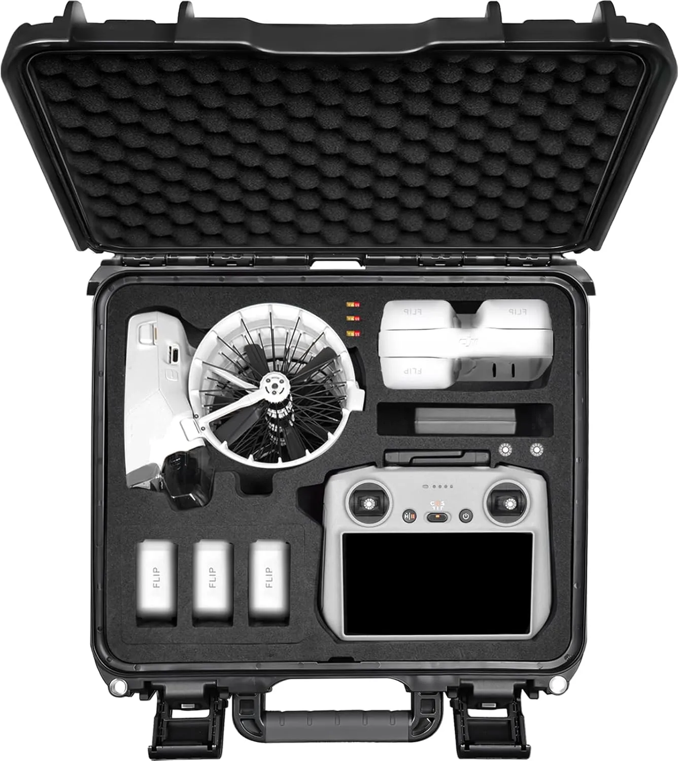 Lekufee Portable Waterproof Hard Carrying Case for DJI Flip Drone,Fly More Combo,DJI RC 2,RC N3/N2,Battery(8 pcs),Charging Hub and other Accessories(Case Only)