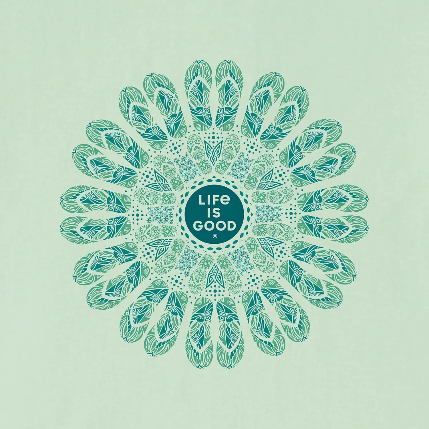 Life is Good Women's Crusher Tee Flip Flop Mandala