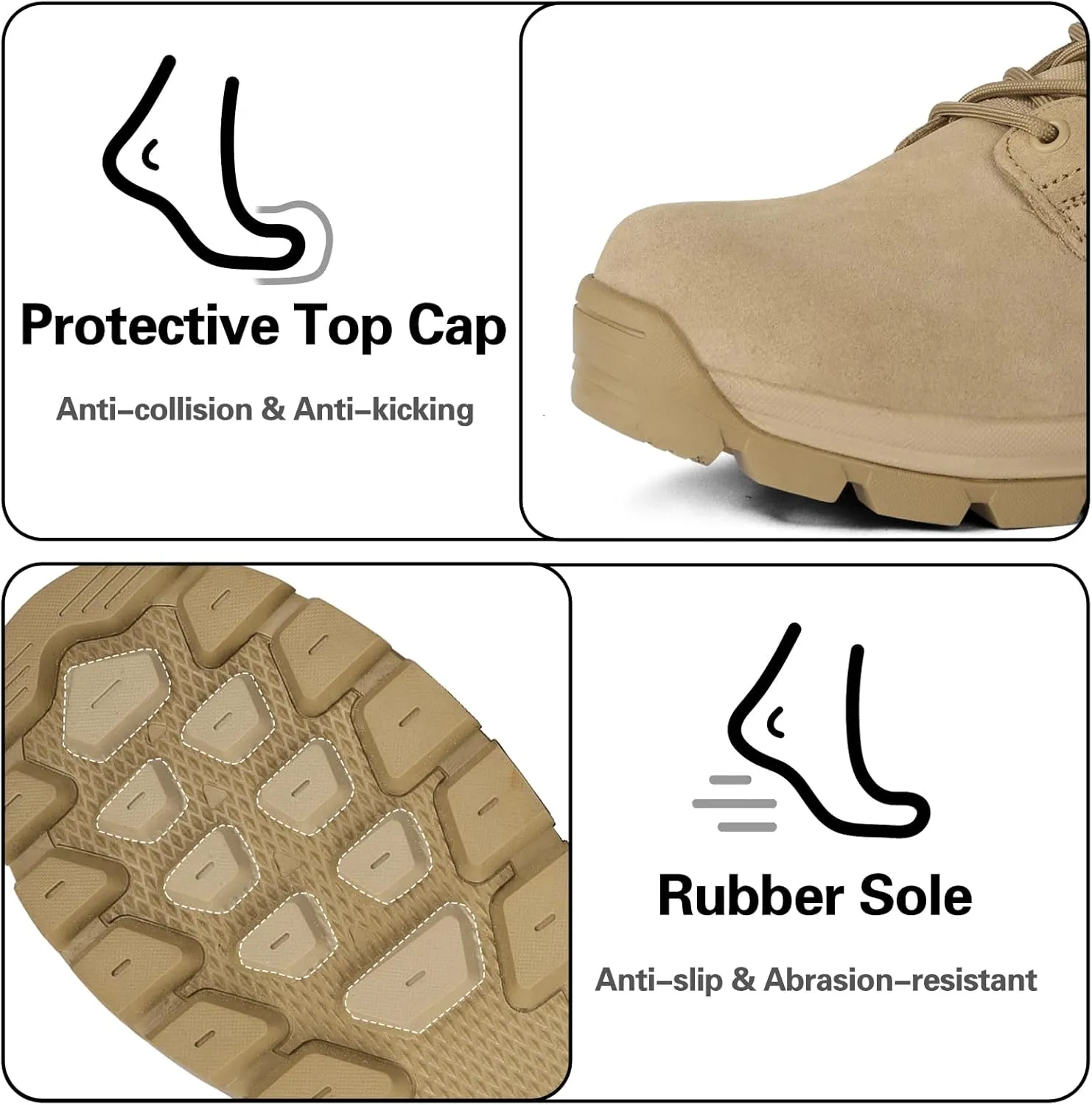 Lightweight Military Boots for Men Waterproof Tactical Boots Durable Work Boots Anti-Slip Desert Boots Combat Boots Hiking Boots Security Boots