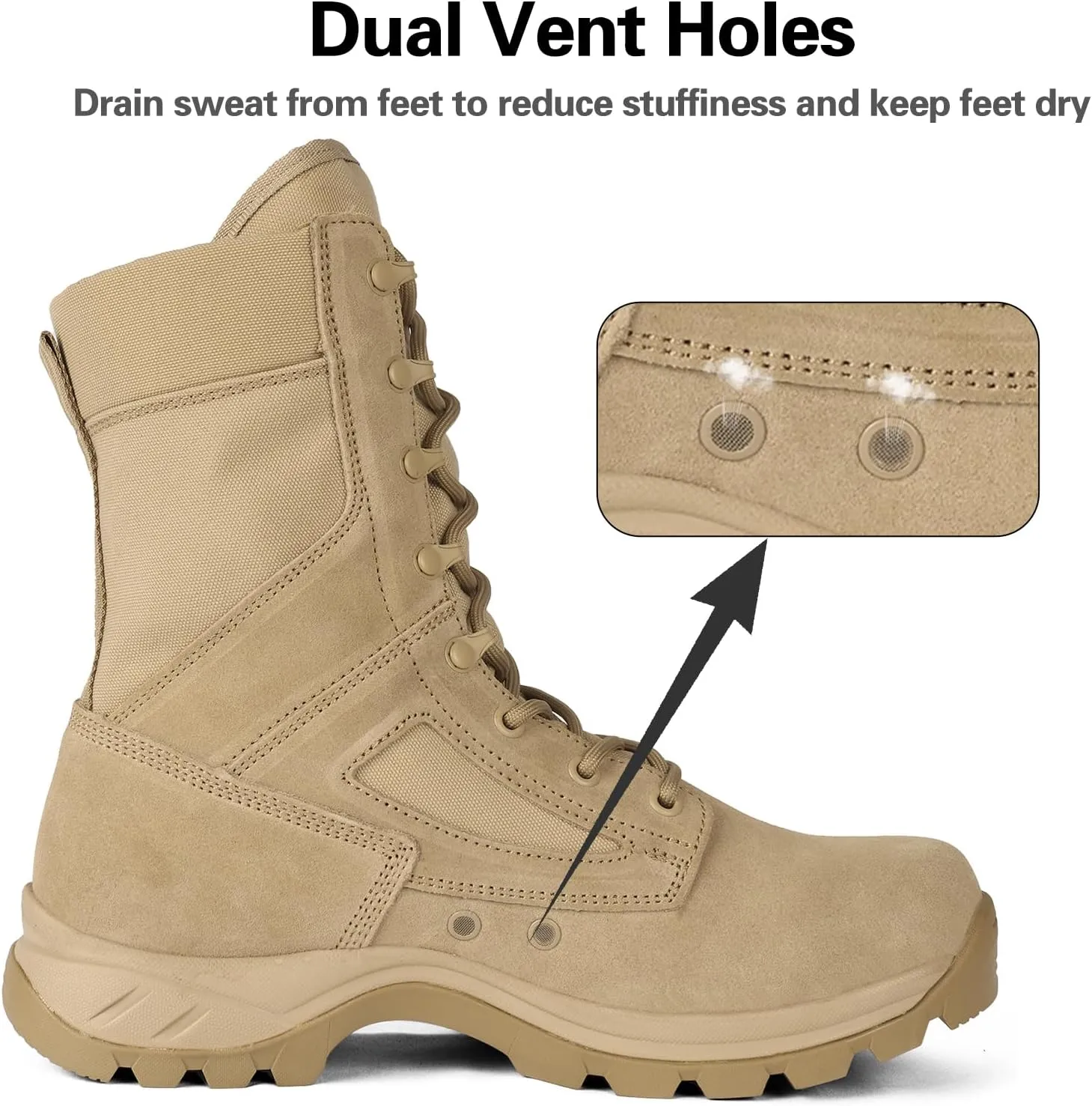 Lightweight Military Boots for Men Waterproof Tactical Boots Durable Work Boots Anti-Slip Desert Boots Combat Boots Hiking Boots Security Boots