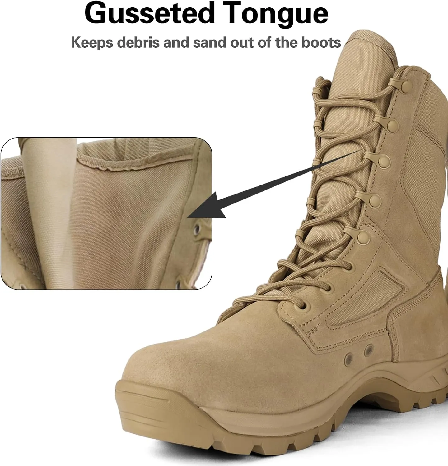 Lightweight Military Boots for Men Waterproof Tactical Boots Durable Work Boots Anti-Slip Desert Boots Combat Boots Hiking Boots Security Boots