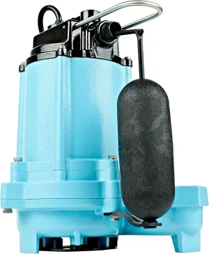 Little Giant 15EC-CIA-SFS 115 Volt, 3/4 HP, 4800 GPH Effluent/Sump Pump with Integral Snap-Action Float Switch, 10-Ft. Cord, Blue, 14942784