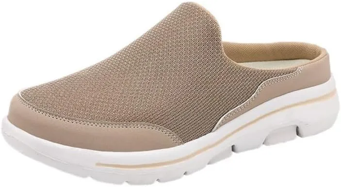 LLTMALL Men's Backless Mesh Walking Mules Shoes Comfort Slip on Garden Clog Slippers