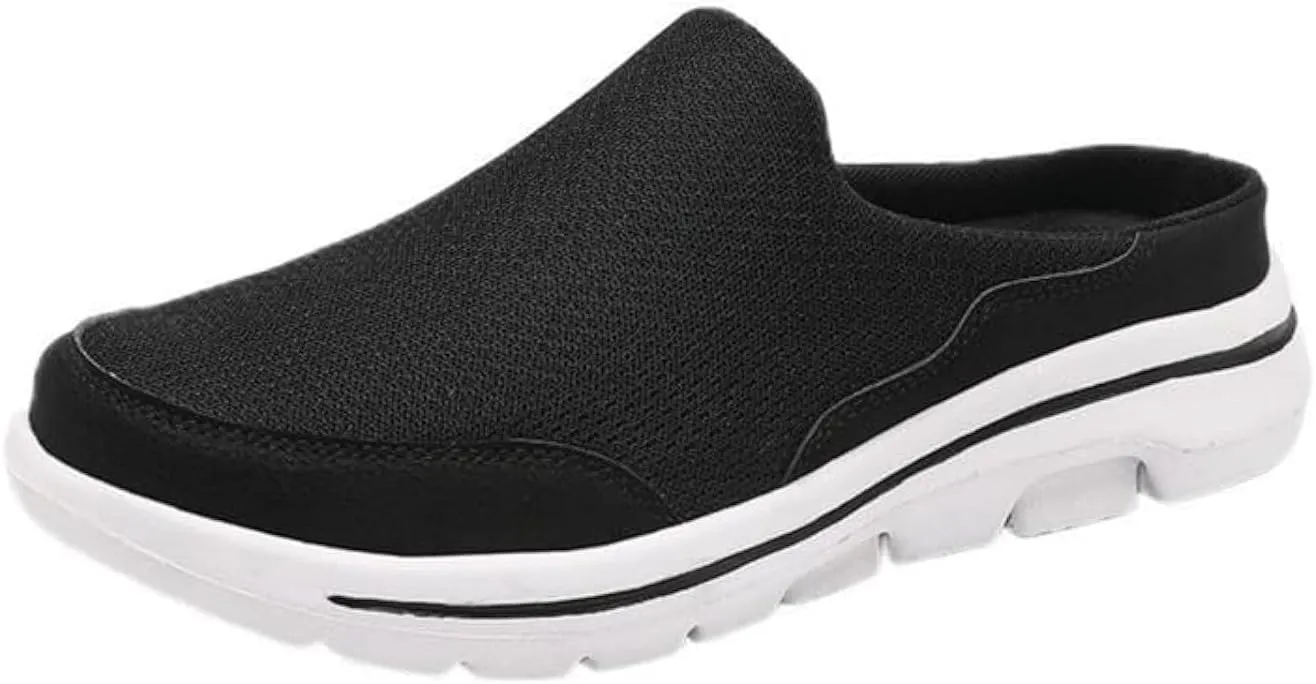 LLTMALL Men's Backless Mesh Walking Mules Shoes Comfort Slip on Garden Clog Slippers