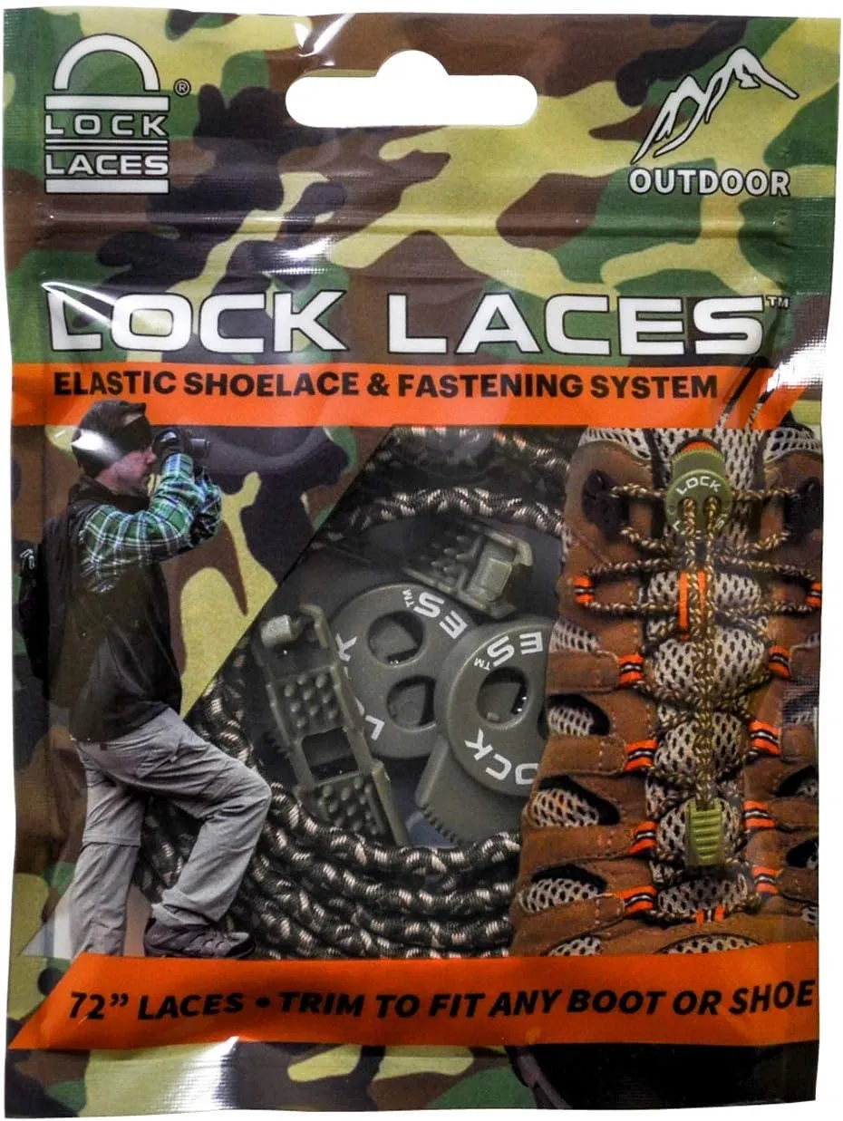 Lock Laces Premium Heavy Duty Elastic No-Tie Laces for Boots and Shoes (1 Pair)