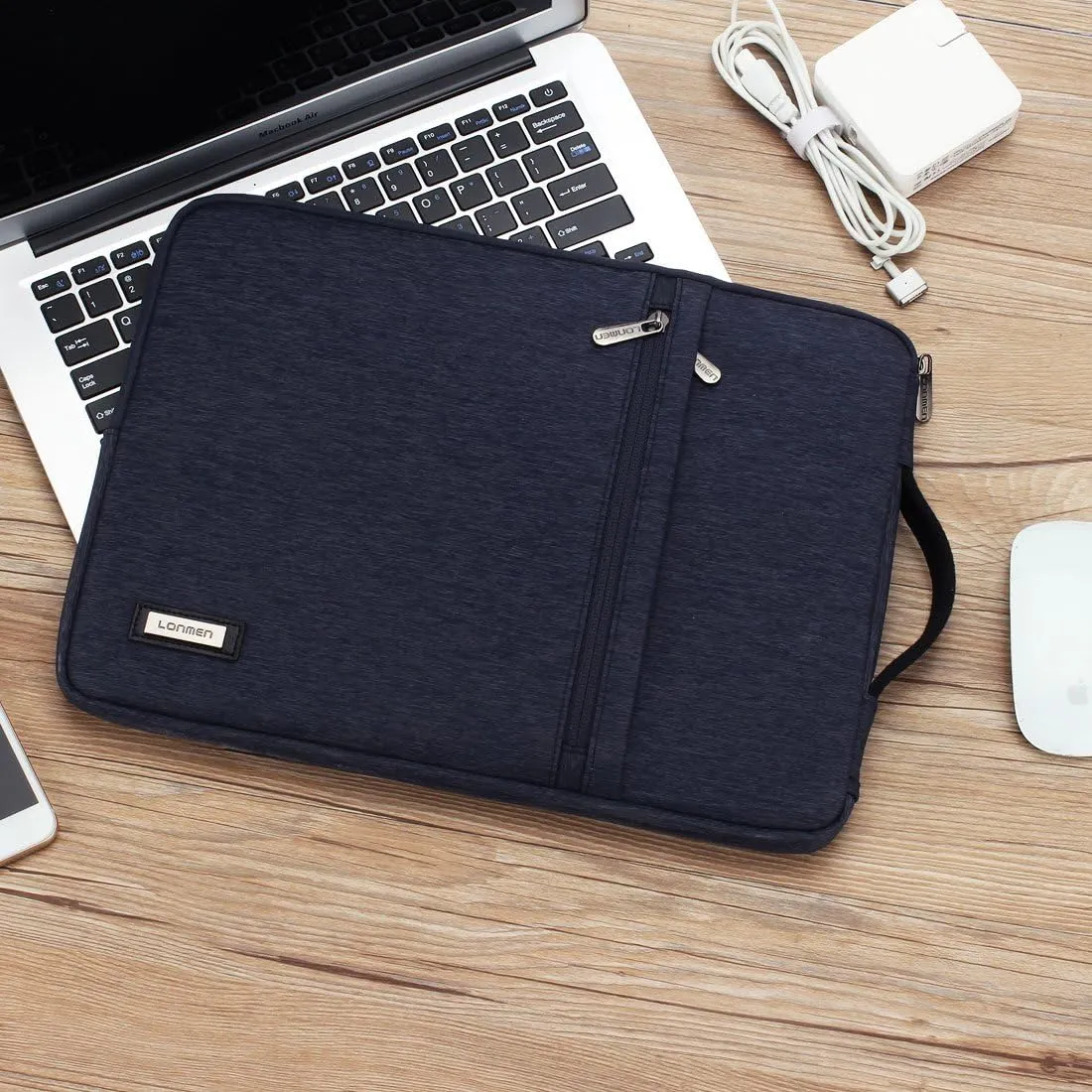 LONMEN 13-13.3 inch Laptop Sleeve Case Water-resistant Handle Bag for MacBook Air/Surface Book/Lenovo Flex 6/ThinkPad L380 X380 Yoga/X1 Carbon/HP EliteBook 830 G5/Dell Inspiron 14/ASUS ZenBook UX330UA