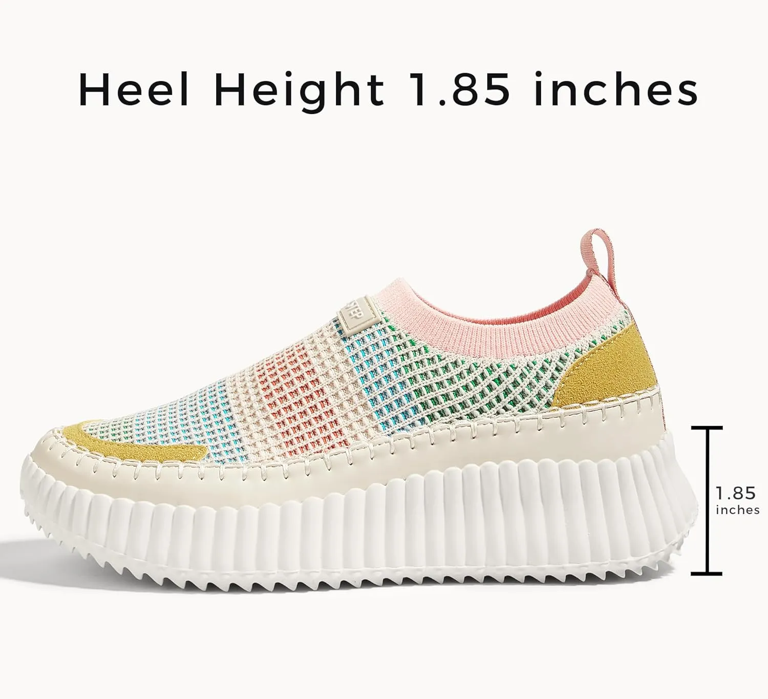 LUCKY STEP Platform Sneakers for Women Slip on Knit Chunky Fashion Casual Retro Braided Tennis Lightweight Walking Shoes