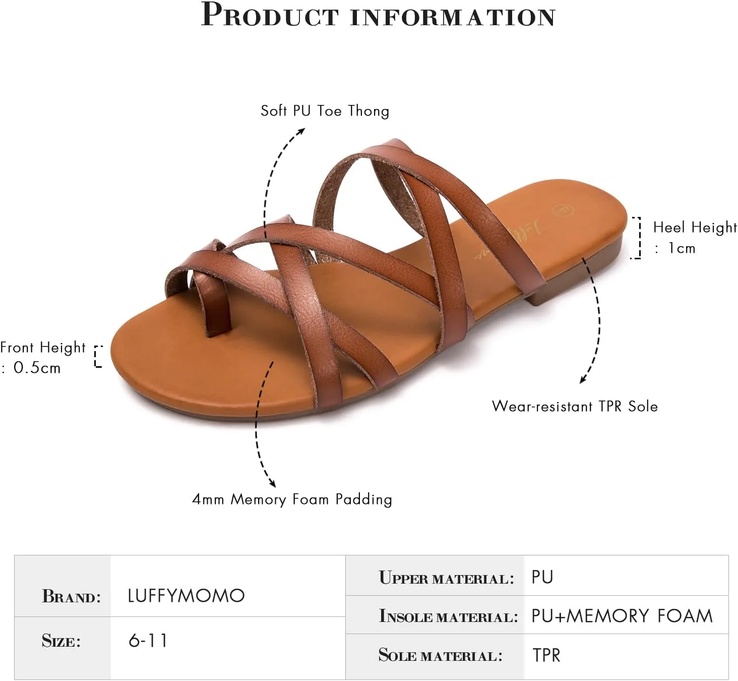 Luffymomo Women's Elastic Strap Flat Sandals Casual Summer Open Toe Sandal