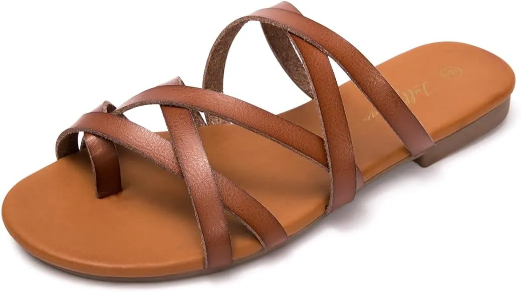Luffymomo Women's Elastic Strap Flat Sandals Casual Summer Open Toe Sandal