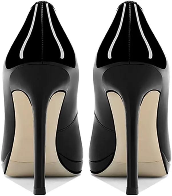 Lutalica W Women's Patent Leather Pointed Toe Sexy Platform High Heel Stiletto Dress Pumps for Party Nightclub Wedding