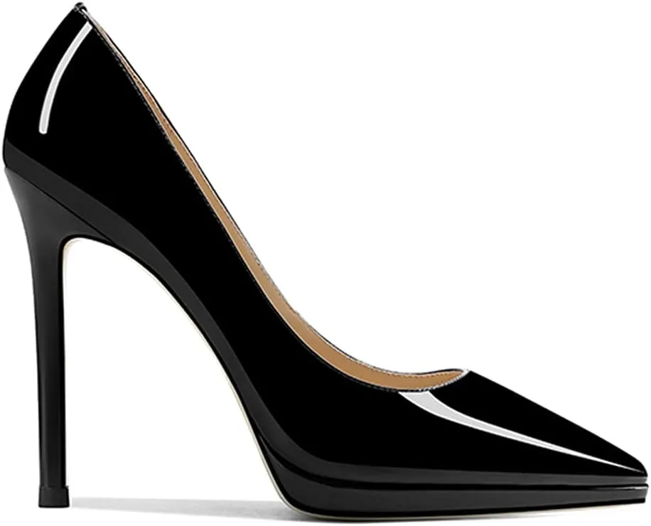 Lutalica W Women's Patent Leather Pointed Toe Sexy Platform High Heel Stiletto Dress Pumps for Party Nightclub Wedding