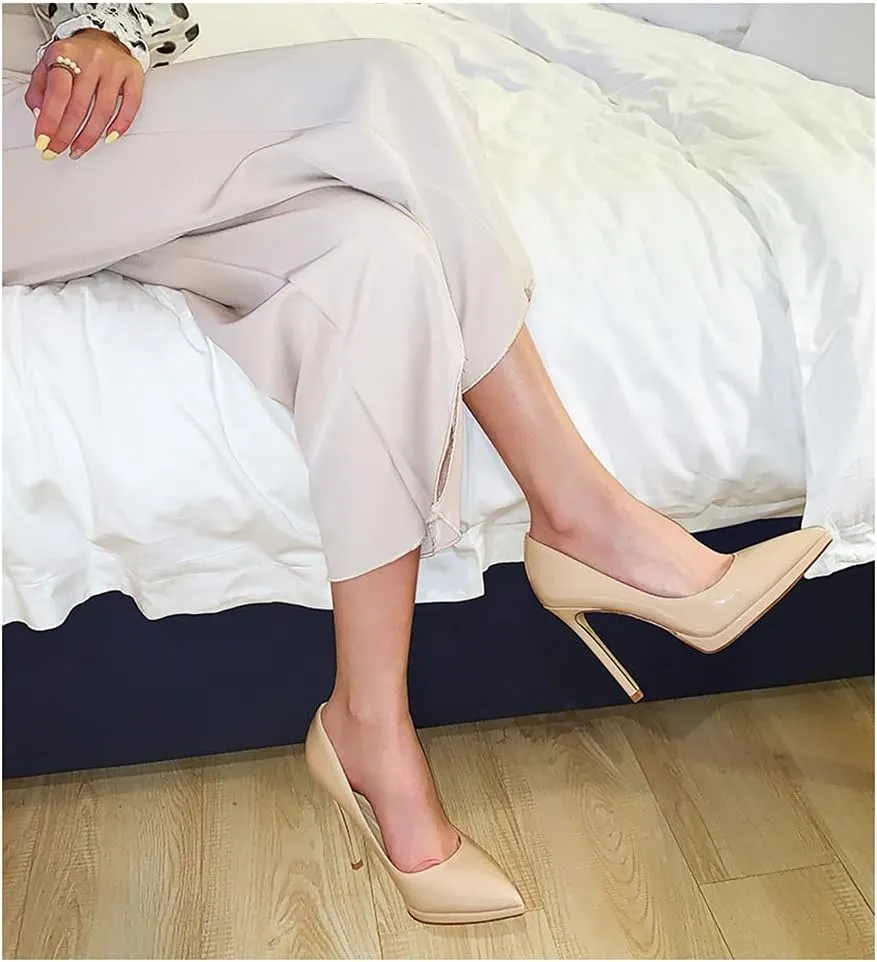 Lutalica W Women's Patent Leather Pointed Toe Sexy Platform High Heel Stiletto Dress Pumps for Party Nightclub Wedding