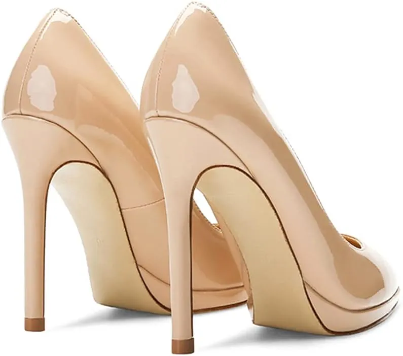 Lutalica W Women's Patent Leather Pointed Toe Sexy Platform High Heel Stiletto Dress Pumps for Party Nightclub Wedding