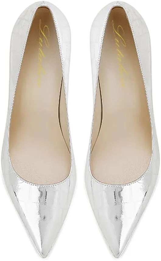 Lutalica W Women's Patent Leather Pointed Toe Sexy Platform High Heel Stiletto Dress Pumps for Party Nightclub Wedding