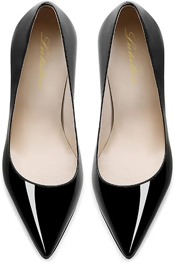 Lutalica W Women's Patent Leather Pointed Toe Sexy Platform High Heel Stiletto Dress Pumps for Party Nightclub Wedding