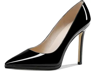 Lutalica W Women's Patent Leather Pointed Toe Sexy Platform High Heel Stiletto Dress Pumps for Party Nightclub Wedding